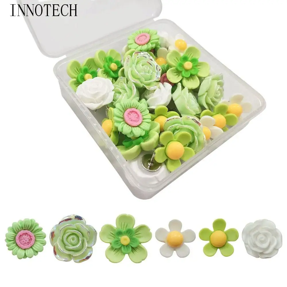 

30Pcs Durable DIY Butterfly Push Pins Creative Colorful Thumb Tacks Cute with Box Flower Pushpins Wall Markers