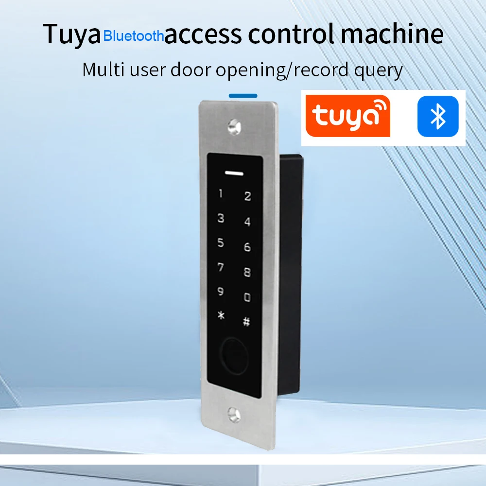 Tuya App Standalone Vingerafdruk Toegangscontrole Toetsenbord Metalen Waterdichte Achtergrondverlichting Ingebed Muur Gemonteerde Deur Relais Opener Lezer