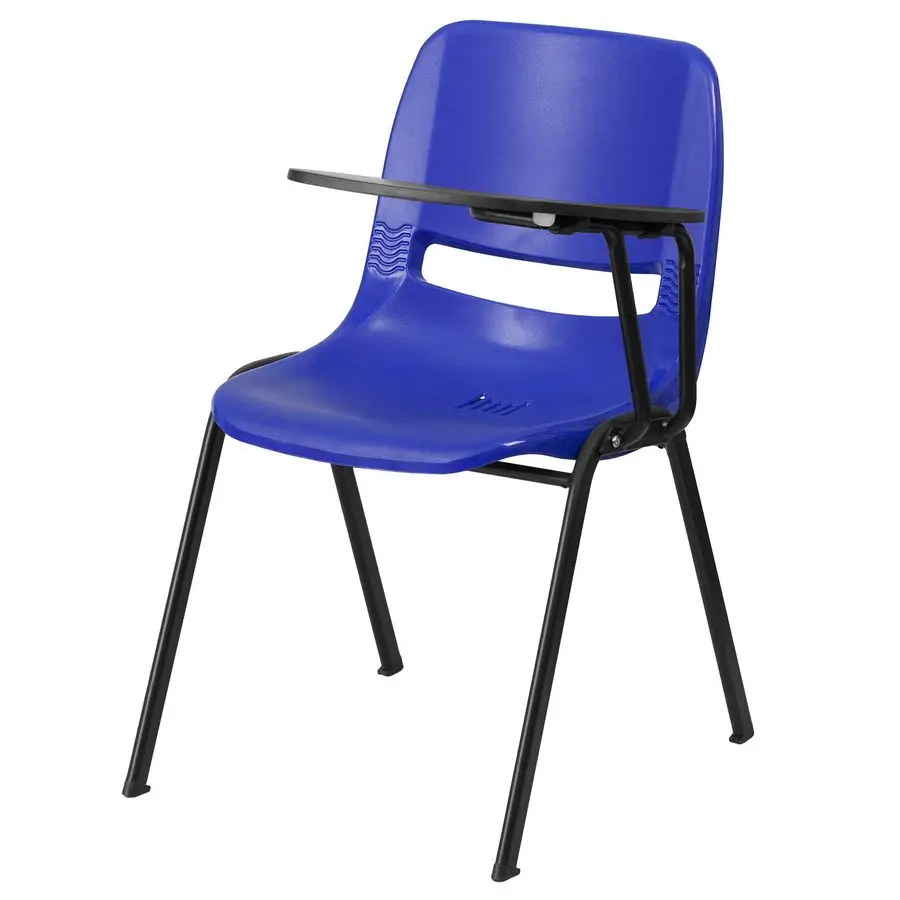 

Blue Ergonomic Shell Chair with Left Handed FlipUp Tablet Arm