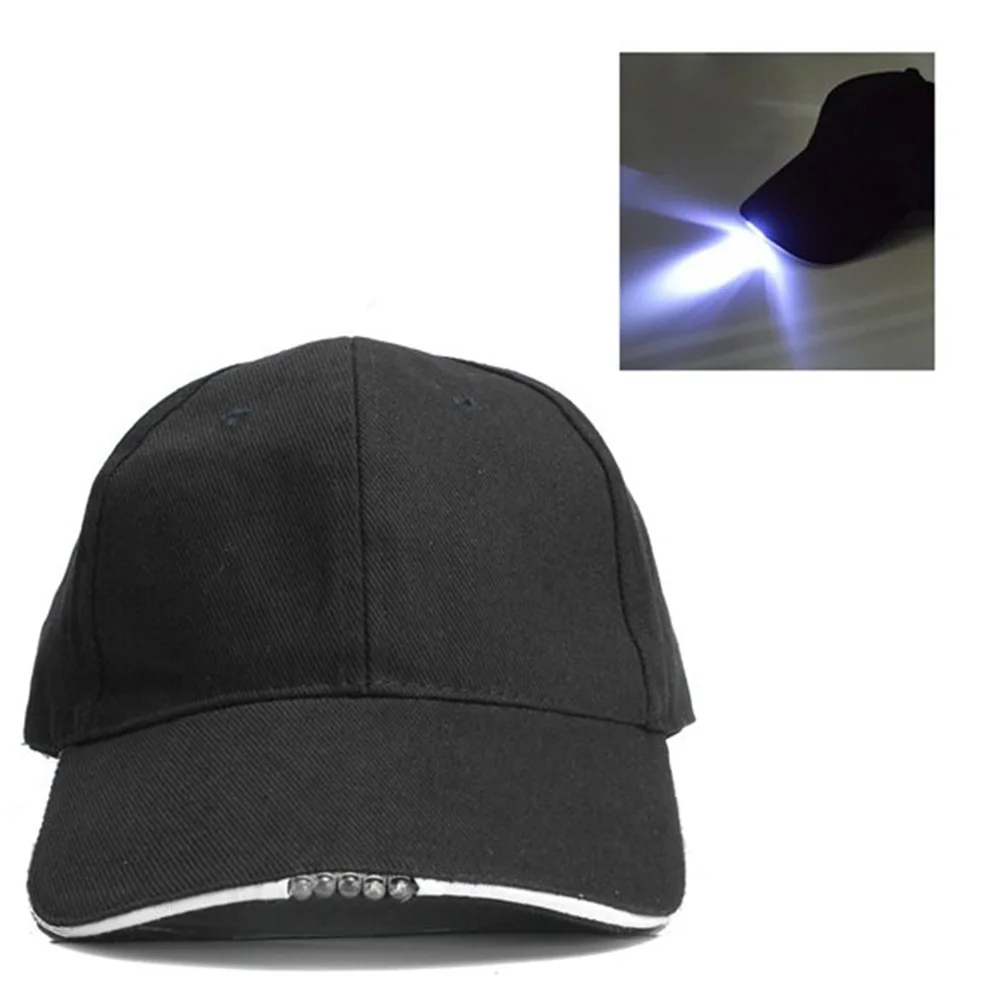 5 LED lamp Cap Battery Powered Hat With LED Light Flashlight For Fishing Jogging Baseball Cap Lighting Fishing Hat