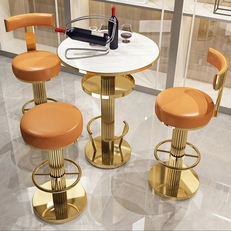 Bar Round Table Matching Table with Stainless Steel