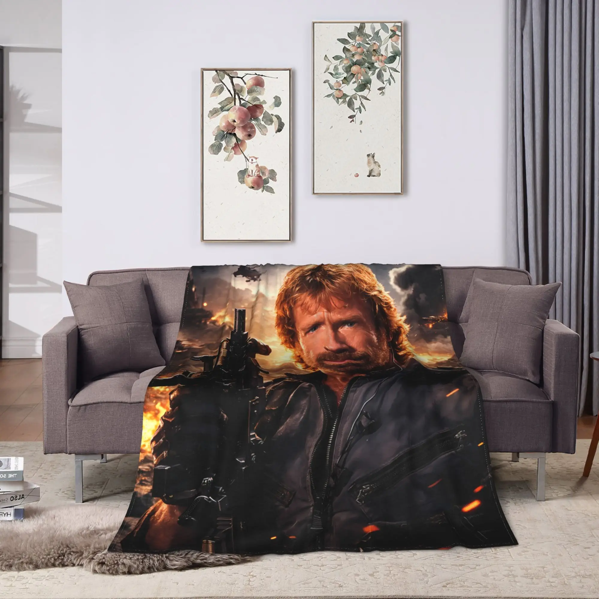 Chuck Norris () Flannel Blanket  Warm Soft Throw Blanket for Outdoor Airplane Travel Novelty Bedspread Sofa Bed Cover