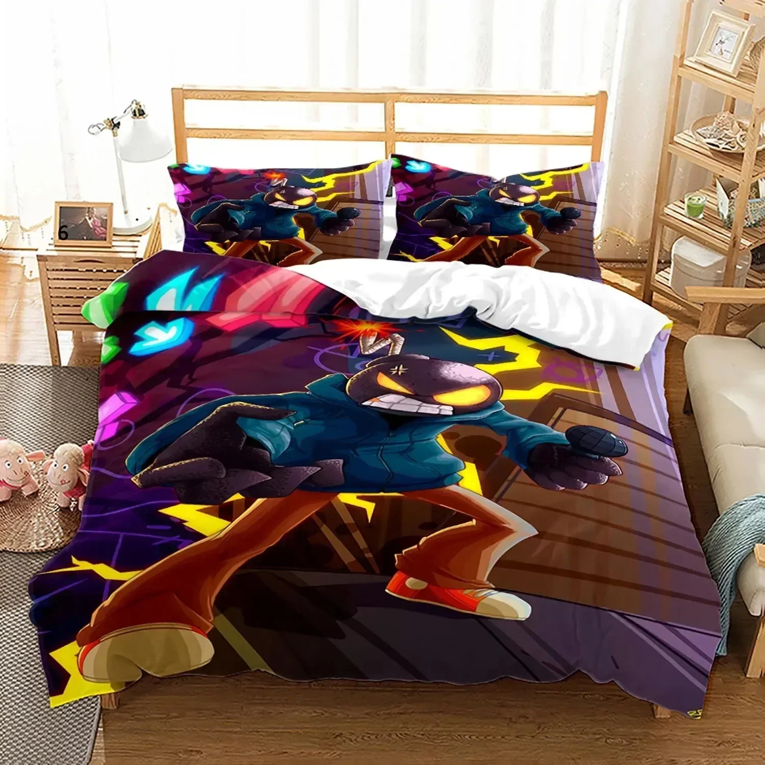 3D Friday Night Funkin Bedding Set Duvet Cover Sheet Printed Bed Set Pillowcase Bed Full Queen King Size Comforter Bedroom