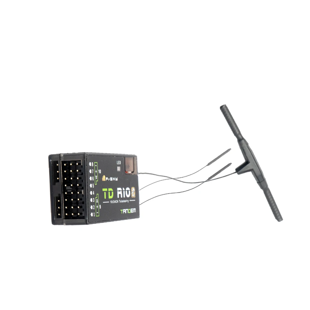 FrSky 2.4G 900M Tandem Dual-Band Receiver TD  R10 Receiver Built-in voltage sensor with 10 Channel Ports