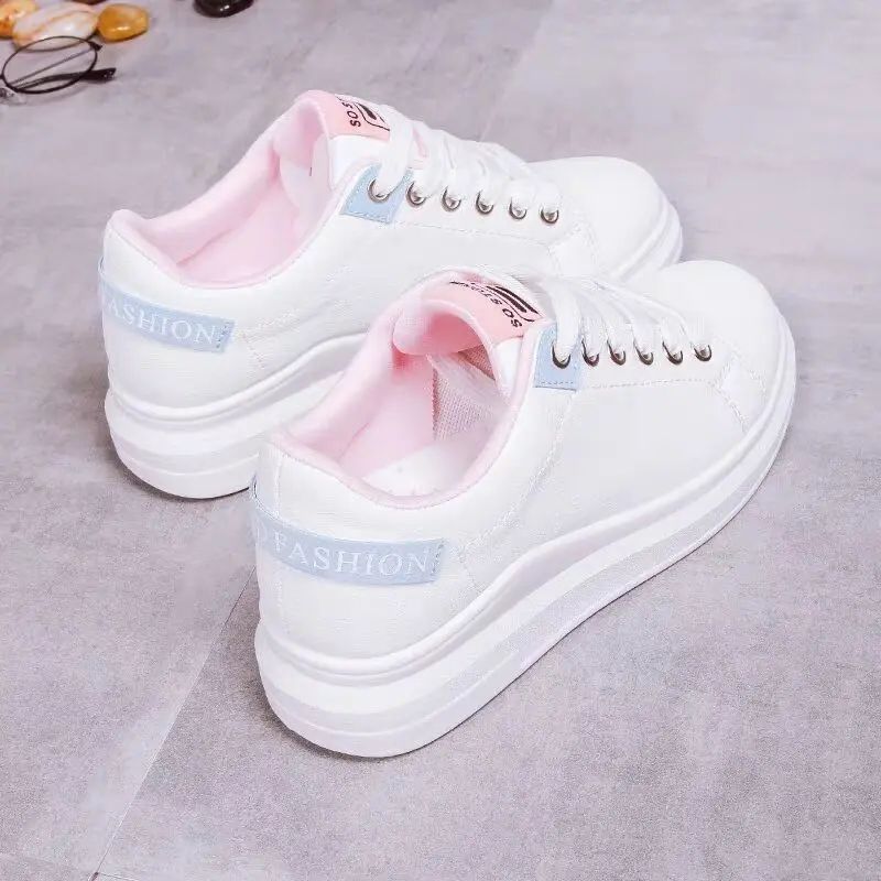 Women Shoes Spring White Comfortable Sneakers Breathable Flats Lace-up Flower Woman Casual Zapatillas Mujer Baskets Femme Zapato