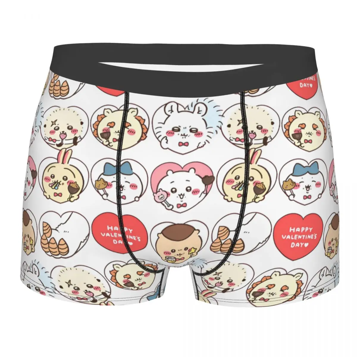 

Men's Cute Chiikawa Kawaii Underwear Japanese Design Sexy Boxer Briefs Shorts Panties Homme Breathable Underpants Plus Size