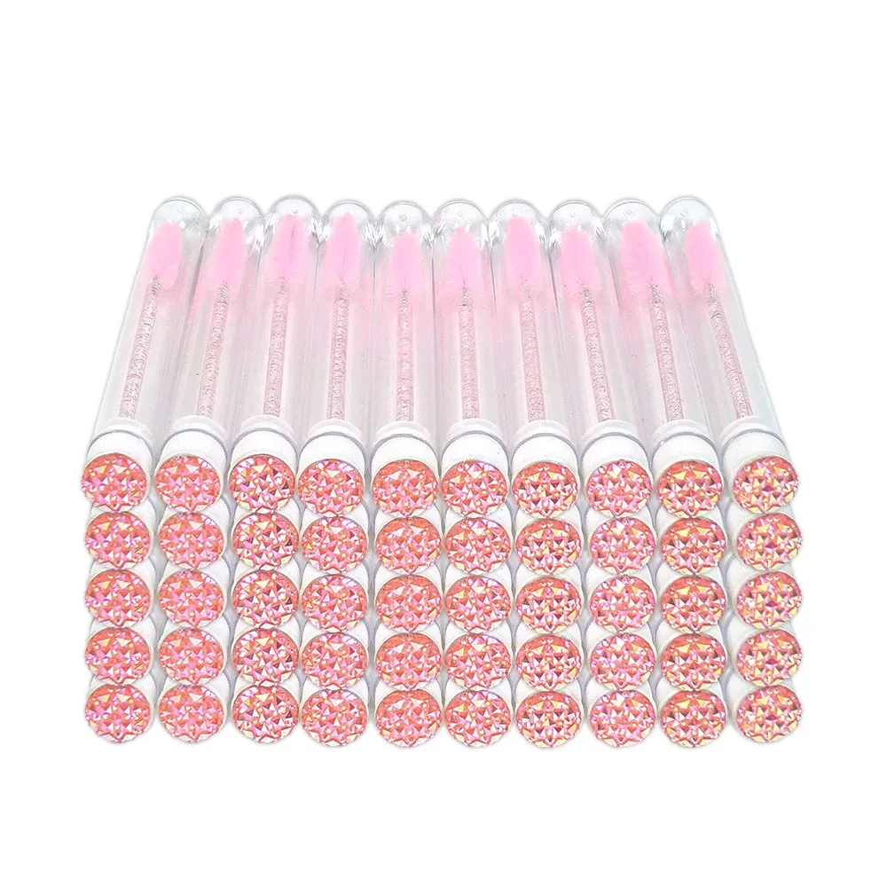 50sets Eyelash Mascara Wands With Tube Reusable Lash Spoolie Brush In Container Disposable Eyebrow Applicator Case Wholesale