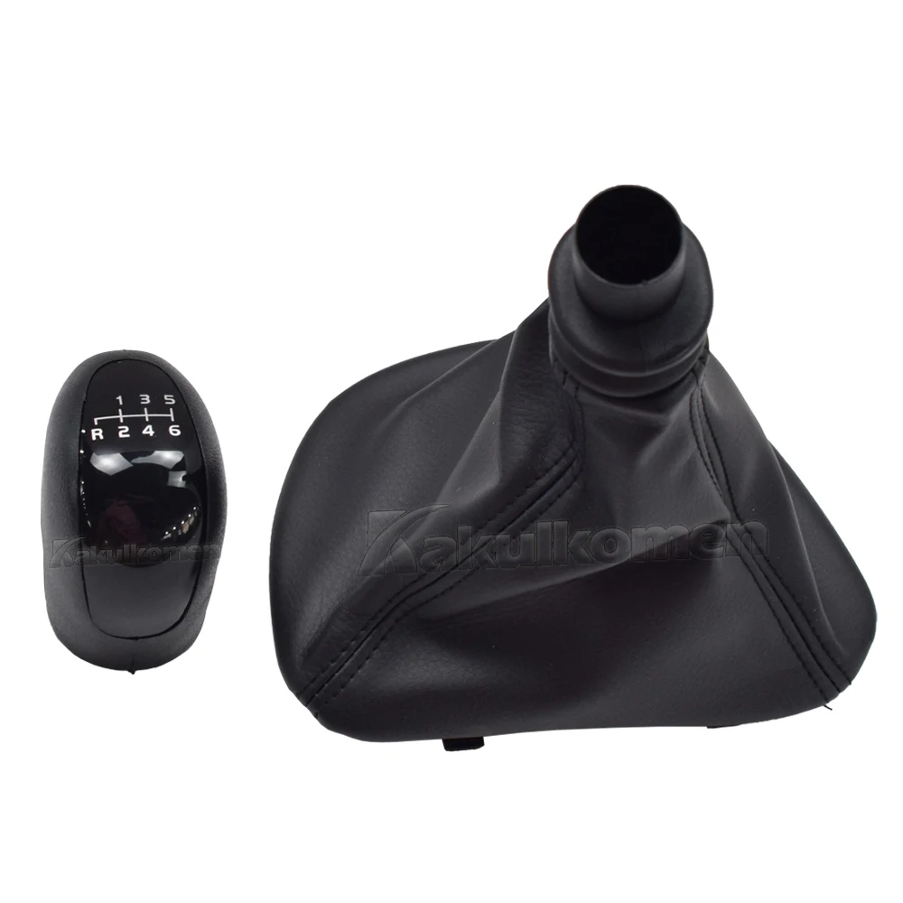 Schaltknauf Schalthebelkopf mit Leder-Manschette für Mercedes Benz Vito Viano W639 2003-2010 Schwarz 6-Gang Schaltgetriebe