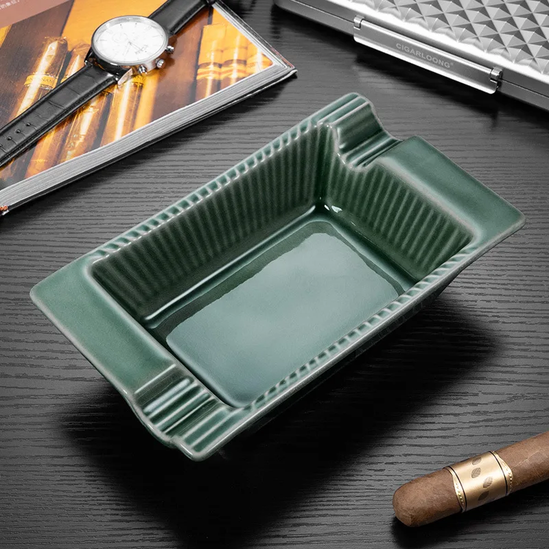 

Cigar Ashtray Large Capacity Dual Cigar Rests Minimalist Ceramic Ashtray for Home Office Use