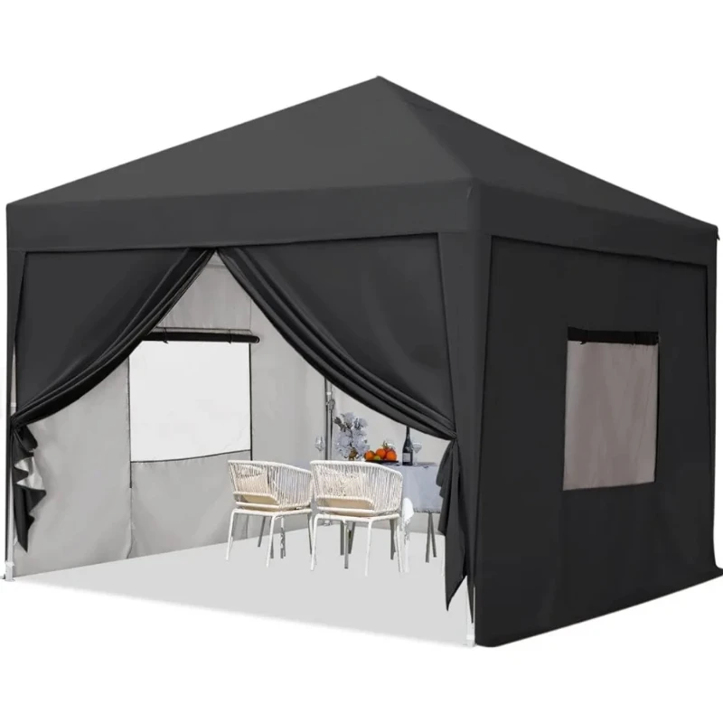 

Privacy 10'x10' Pop Up Canopy Tent With Sidewalls Shade Mesh for Outdoor Garden Shed Camping Exterior Door Marquee Awnings Home