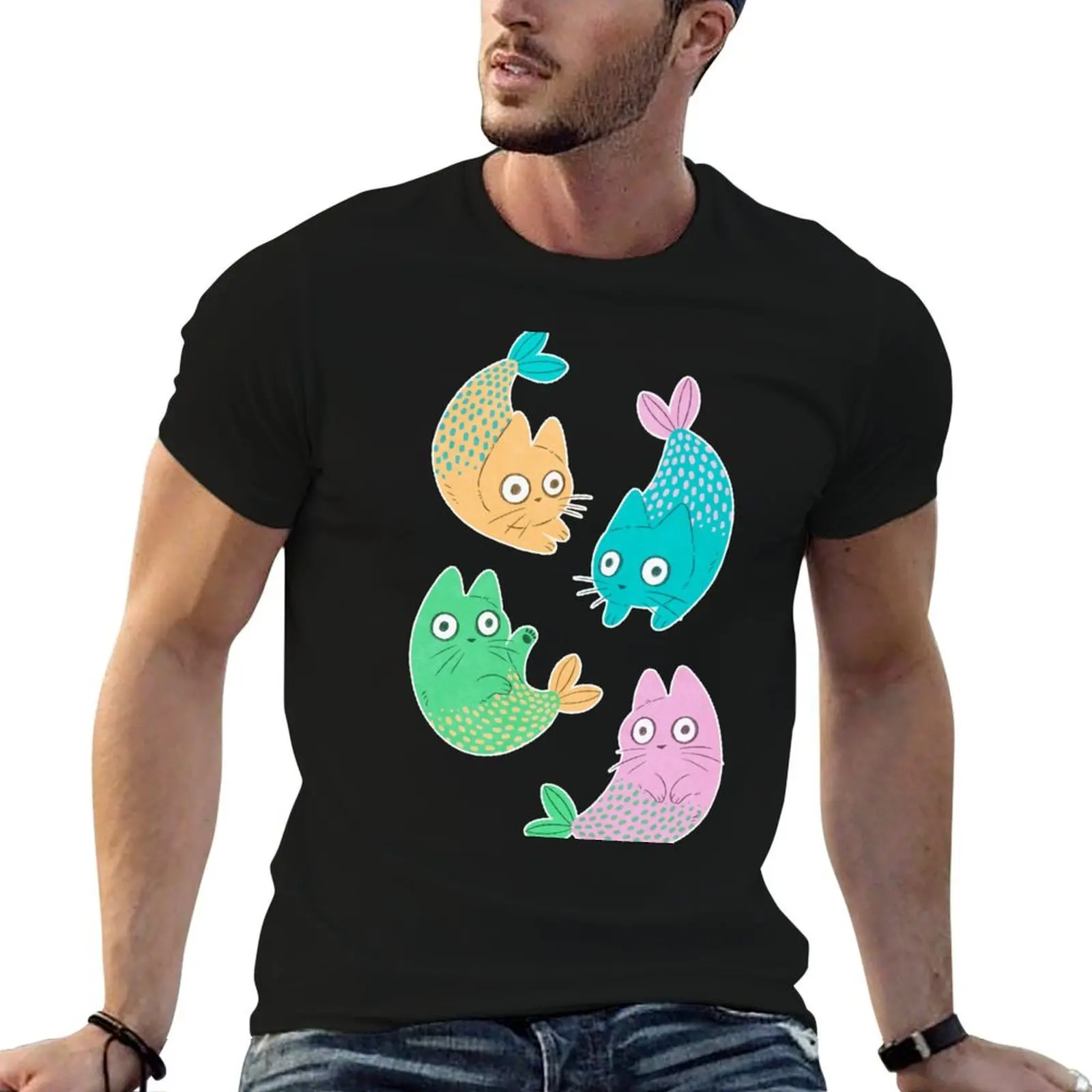 

Pastel Purrmaids T-Shirt cotton t shirt man man t shirts graphic T-Shirt