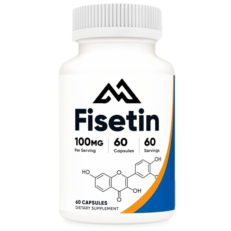 Fisetin Capsules 100mg, 60 capsules - Natural polyphenol antioxidant, non GMO, gluten free, vegetarian friendly supplement