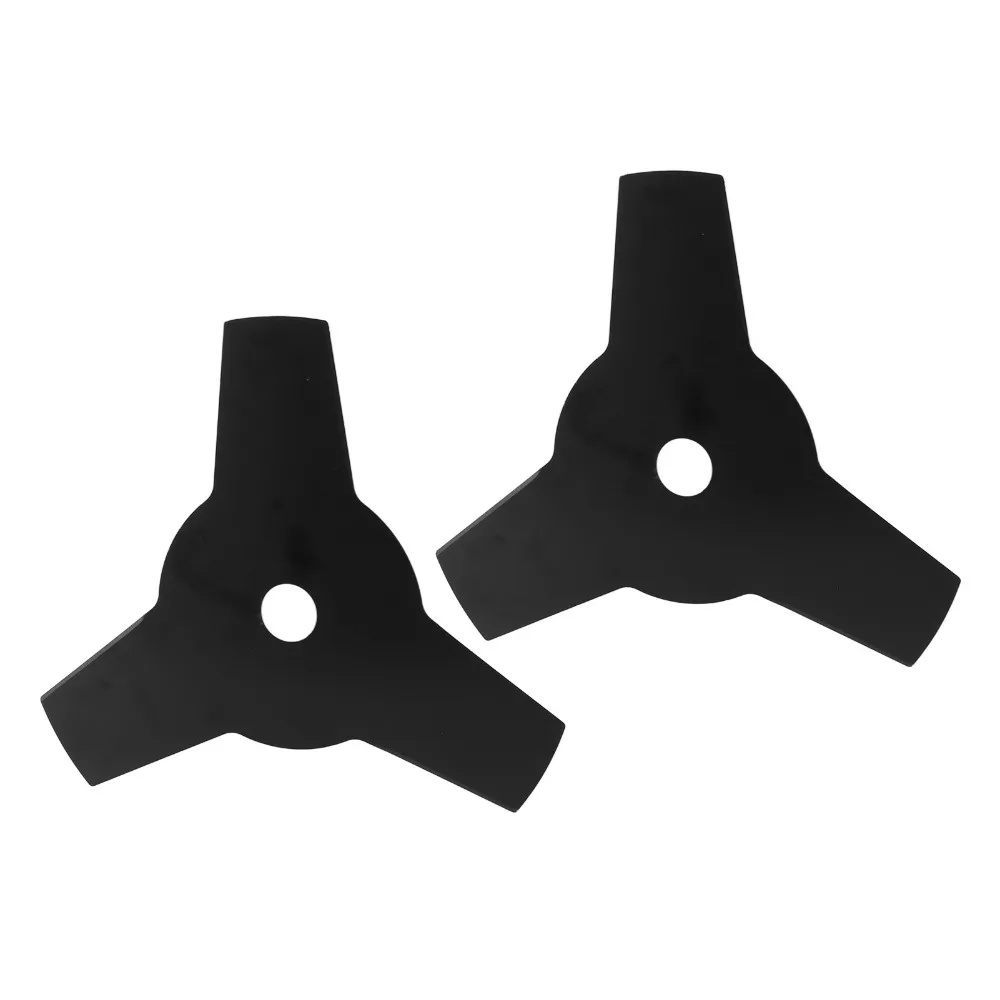 2PCS Durable Black Brush Cutter Blade Manganese Steel Center Hole Trimmer Head Blade Universal Sharp Weed Trimmer Blade