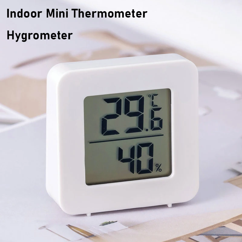 Indoor Mini Temperature Sensor Thermometer Hygrometer LCD Digital Display Can Stand Up or Stick to The Wall for Baby Room