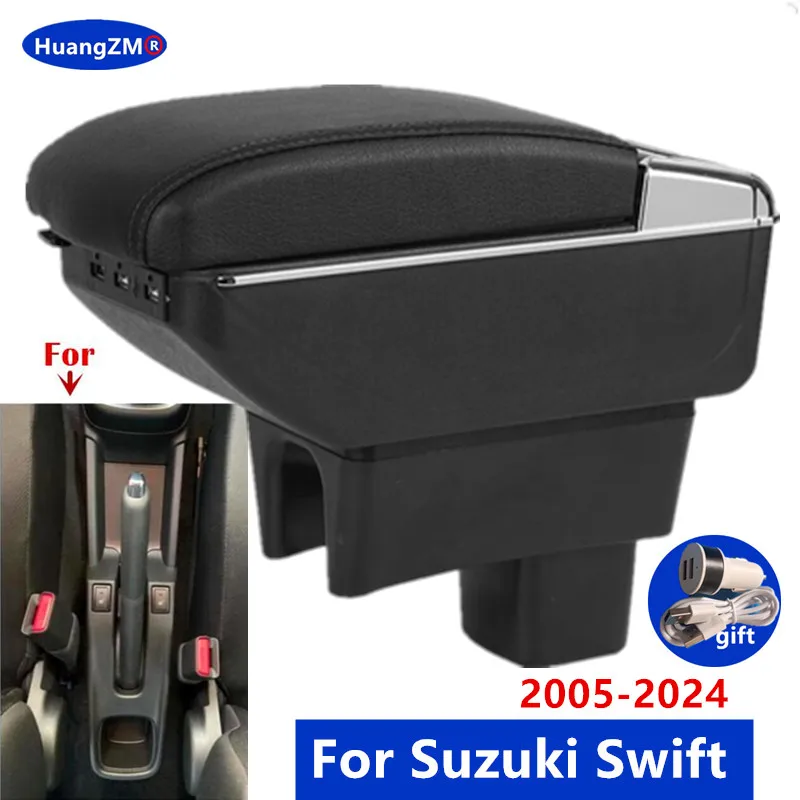 For Suzuki Swift Armrest Box For Suzuki Swift Car Armrest Car Accessories Interior details storage Box Retrofit parts 2005-2024