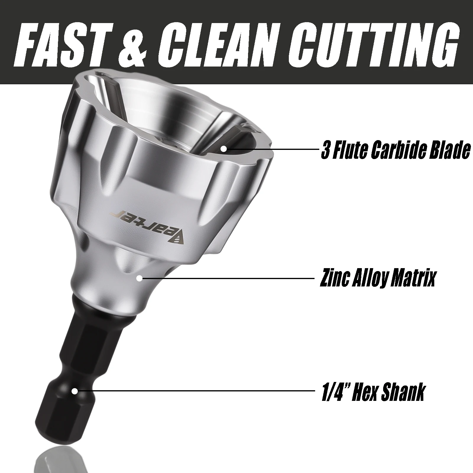 Vearter Deburring External Chamfer Tool Carbide Steel Chamfer Trimming Screw and Bolt Hex Shank Fast Remove Burr Removal