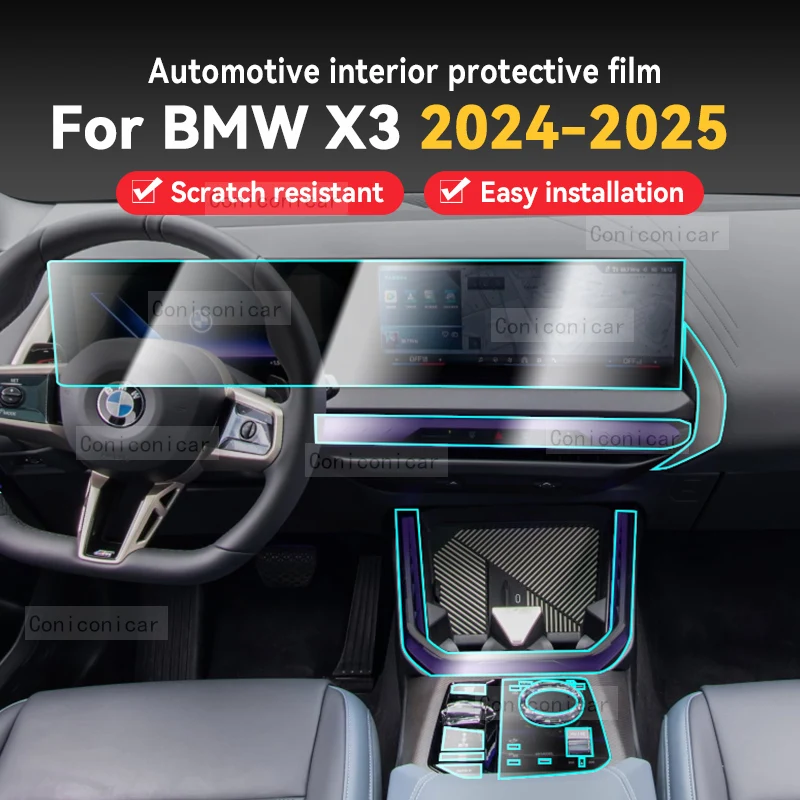 

For BMW X3 2024 2025 Car Panel Film Dashboard Protective Sticker Interior Screen Anti-Scratch Film Cover