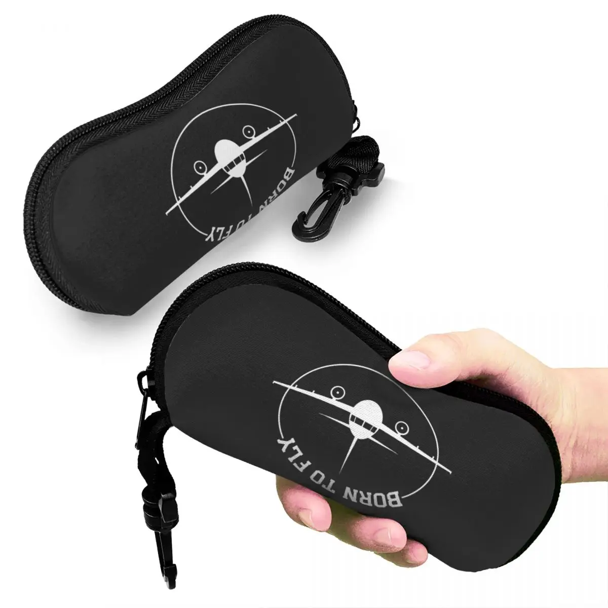 Born To Fly Pilot Glasses Case Waterproof Accessories Aviation Airplane Airport Reading Storage Box Protector Eye Contacts Case