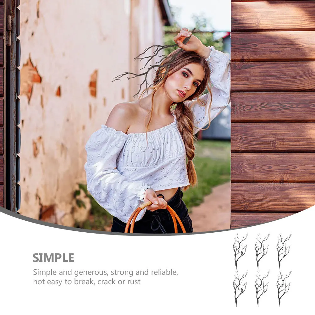 

6pcs Artificial Dried Tree Branches For Vase Filler Home Decor Fake Dried Branches Plastic Dry Branch Decorative Plant Stems