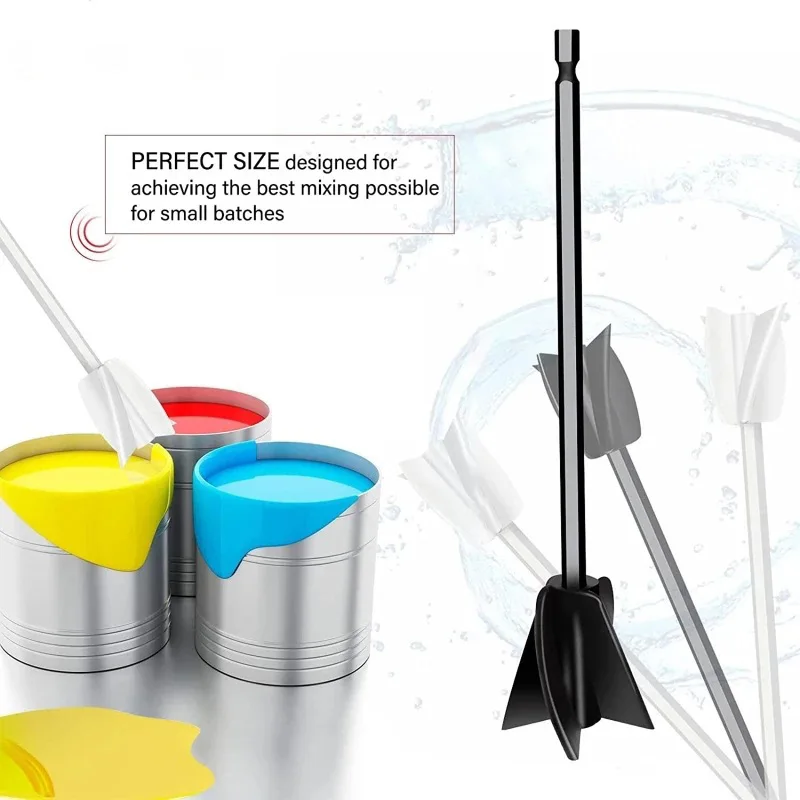 Epoxy Mixing Stick Paint Stirring Rod Putty Cement Paint Mixer Attachment With Drill Chuck For Mixes Epoxy Resin Latex Oil Paint