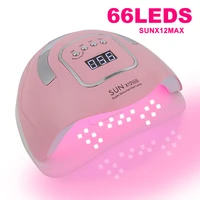 Lámpara de uñas SUNX12 Max, secador de uñas rosa para manicura, 66 LED, luz UV, cura rápida, lámparas de uñas Autosense con Base