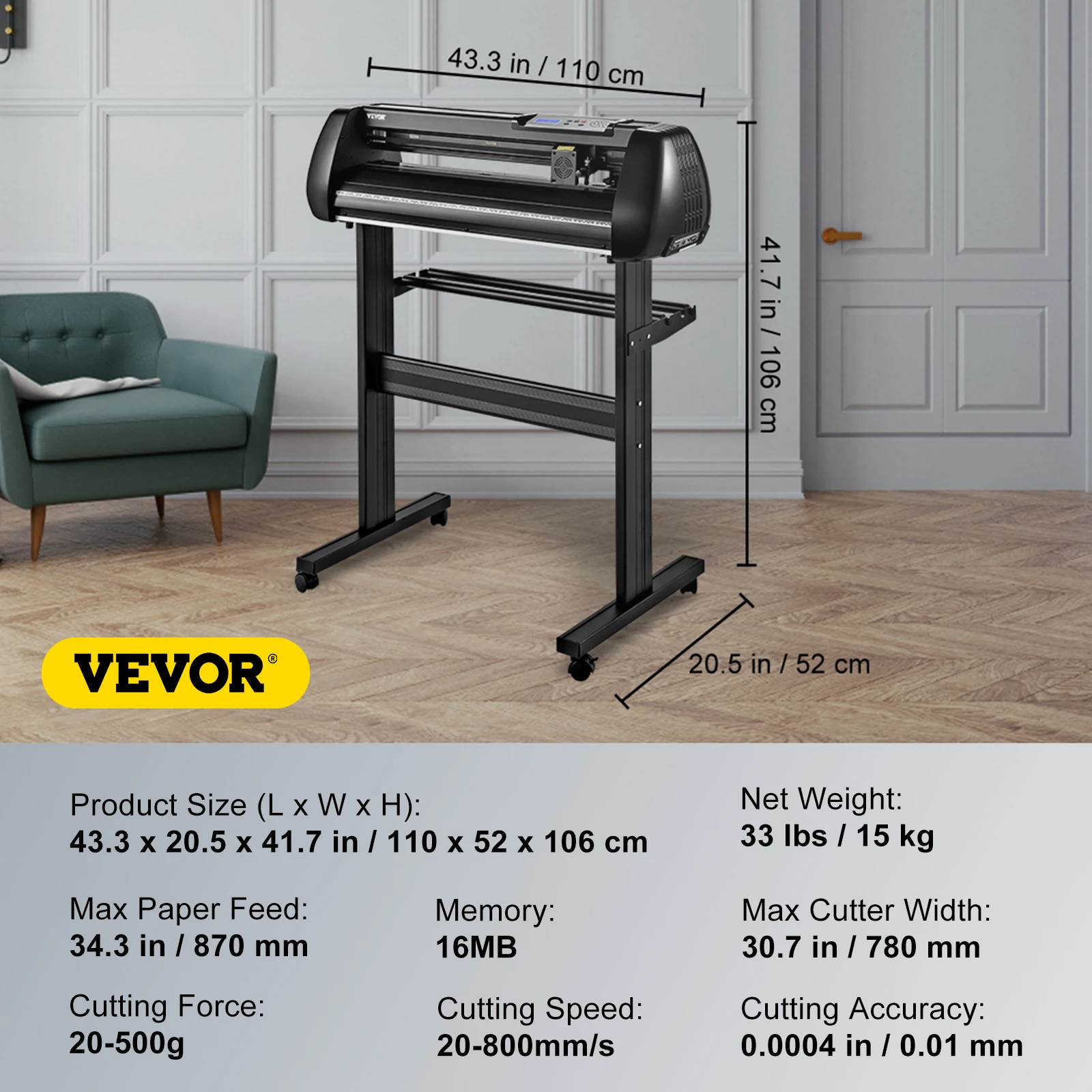 SucceBuy 28/34 Inch Vinyl Cutter Plotter Etiketten Printer Teken Snijmachine LCD Display Bluetooth SignMaster Software Bundel - afbeelding 1