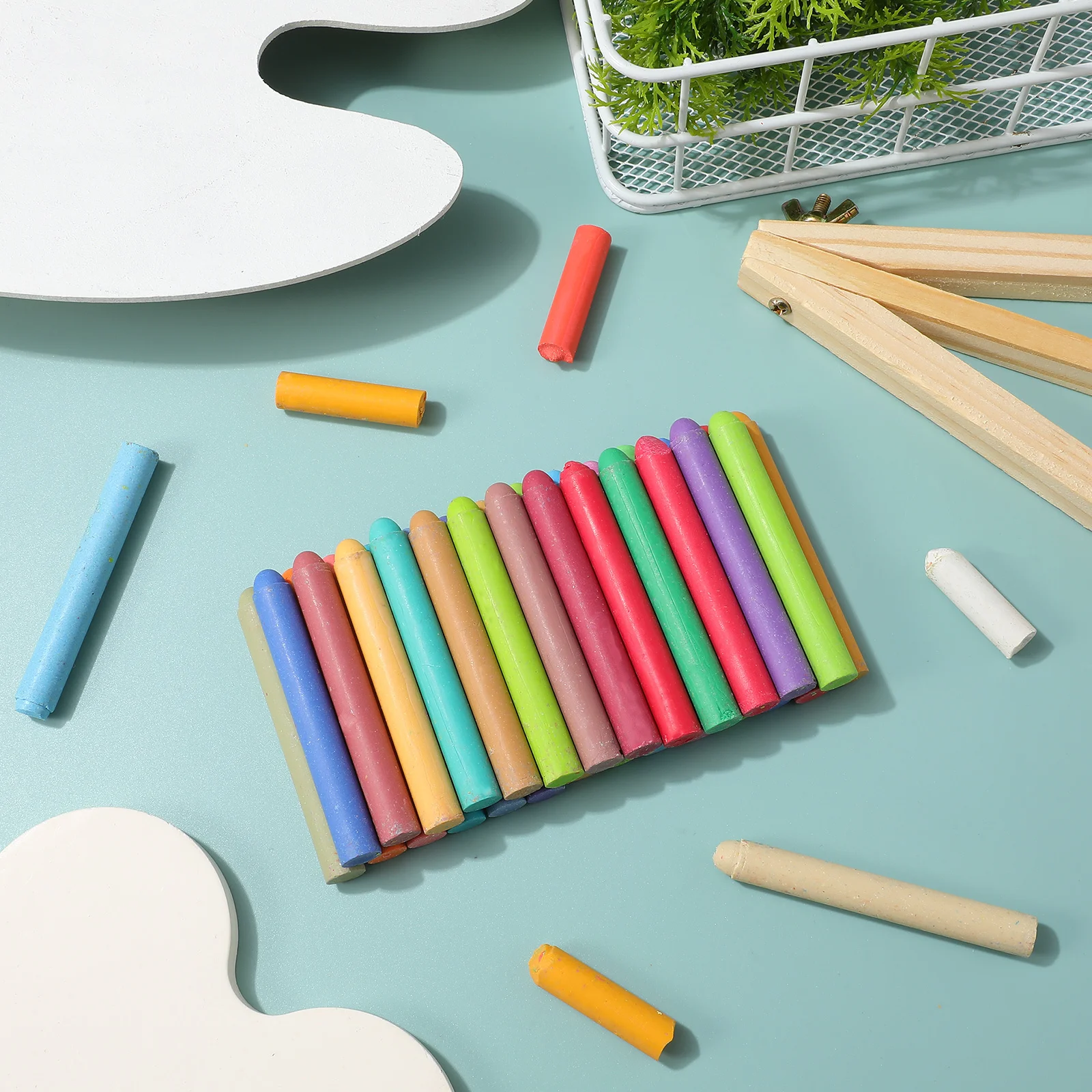 48 Stück staubfreie, wasserlösliche Kreiden, leicht abwischbar, sicher für Kinderhände, ideal für Klassenzimmer, Zuhause, Kunsthandwerk, Zeichentafel
