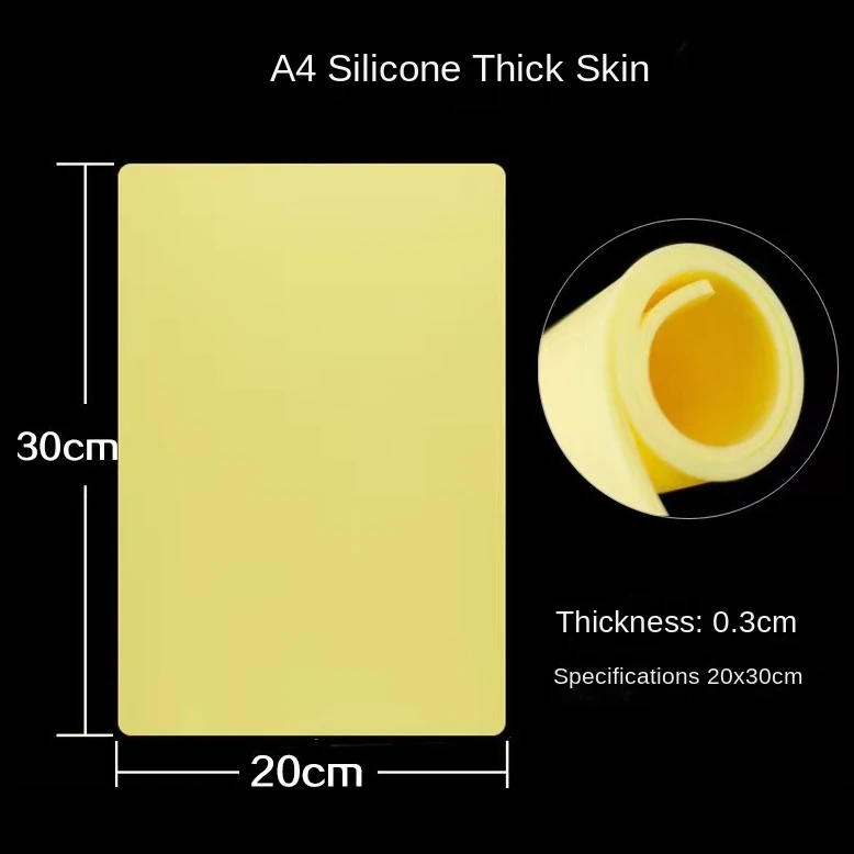 Professional A4 Thick Yellow Silicone Tattoo Practice Skin Double-Sided Reusable for Tattoo Beginner PMU Eyebrow Training