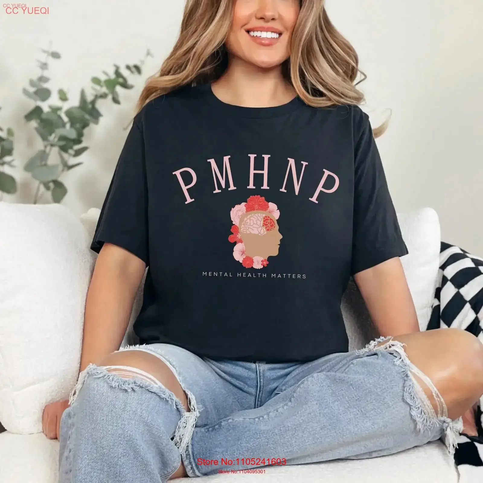 PMHNP Psych Nurse T Shirt Mental Health Matters Psychiatric Practitioner Preceptor Cute Apparel vintage Washed Unisex Slightly