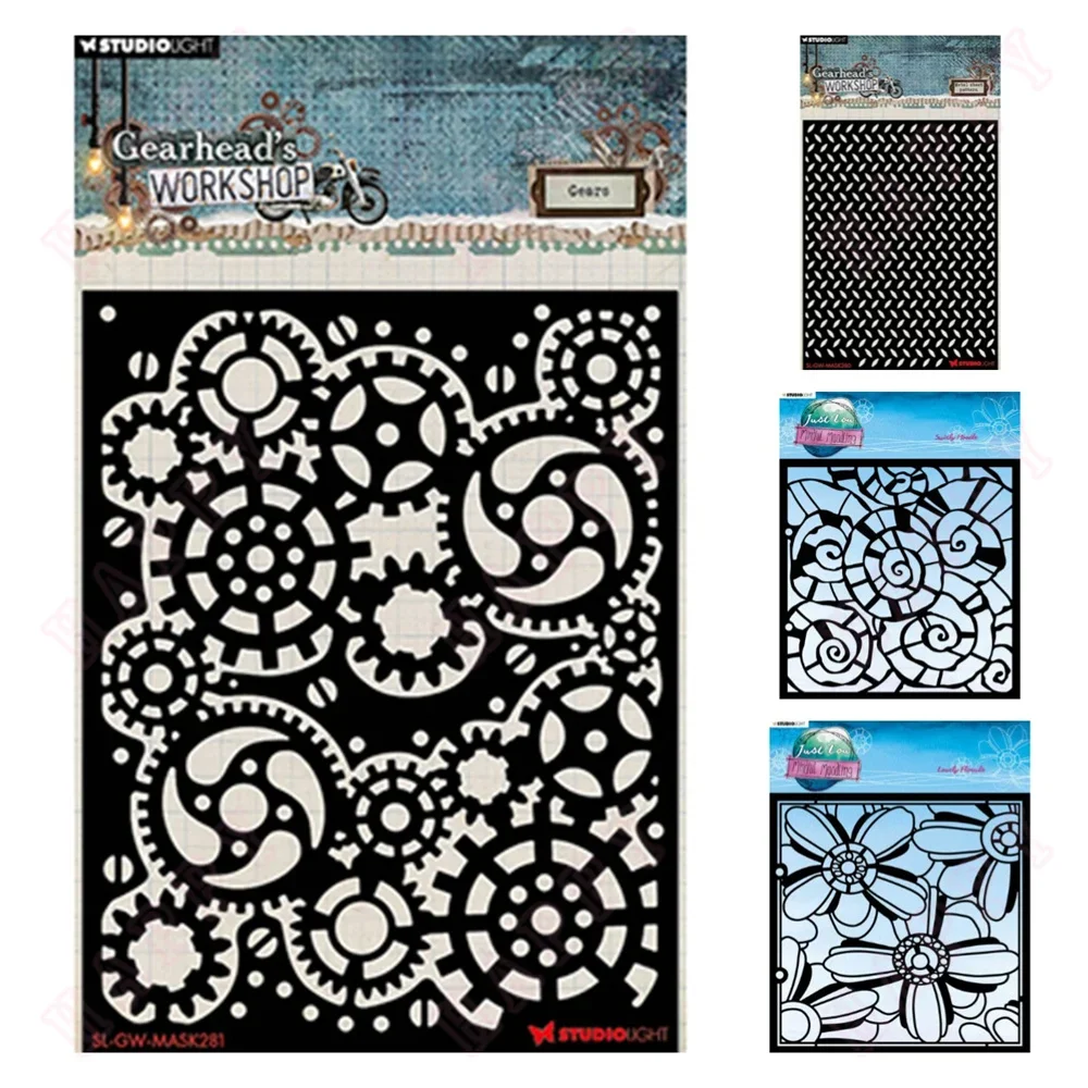 Decor DIY Layering Stencils Graphics Painting Scrapbooking Ornament Album Embossed Template Reusable Gearhead's Workshop New 202