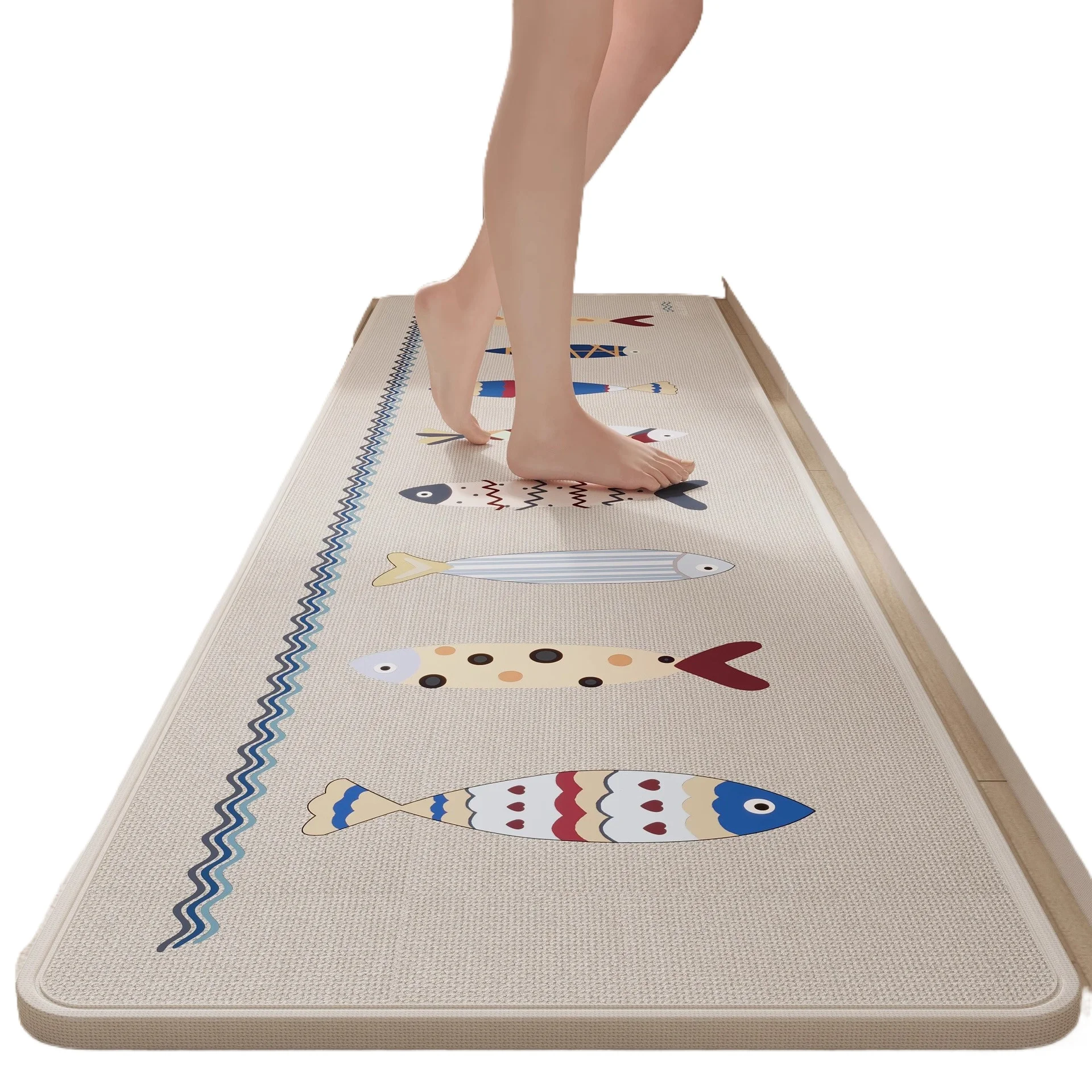 Knitted Pattern Doormat, Non-slip, Wipeable and Wash-free Carpet, Water-absorbent, Thickened, Dirt-resistant