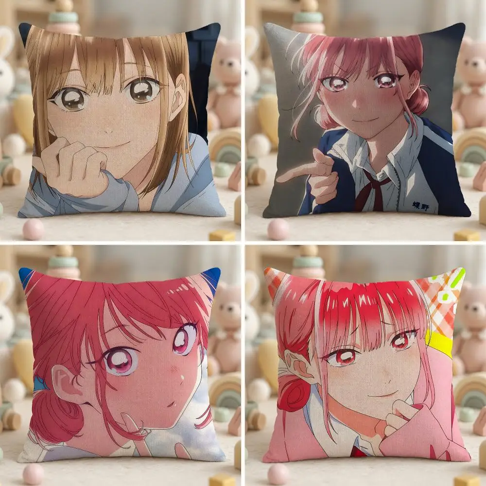 Anime B-Blue Box Romantic Style Cushion Cover Soft Plush Fabric Double-Sided Printed Pillowcase for All Seasons Home Decor