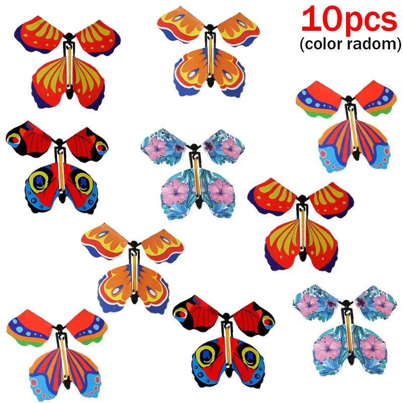 1/3/5/10pcs Magic Flying Butterfly Wind Up Butterfly Fairy Flying