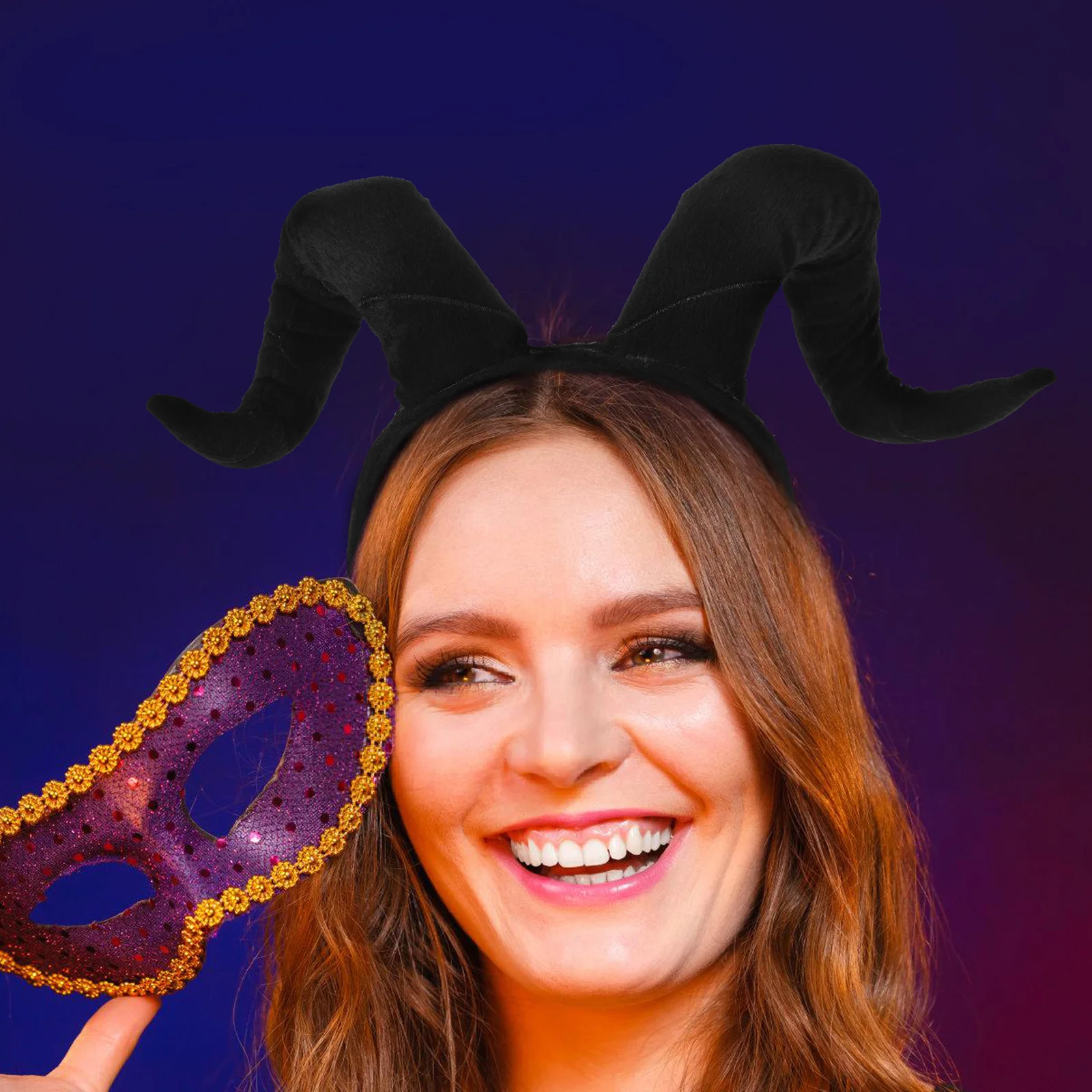 

Folding Bull Horn Headband Soft Comfortable Halloween Party Cosplay Accessory For Women Ox Costume Headwear Animal Horns