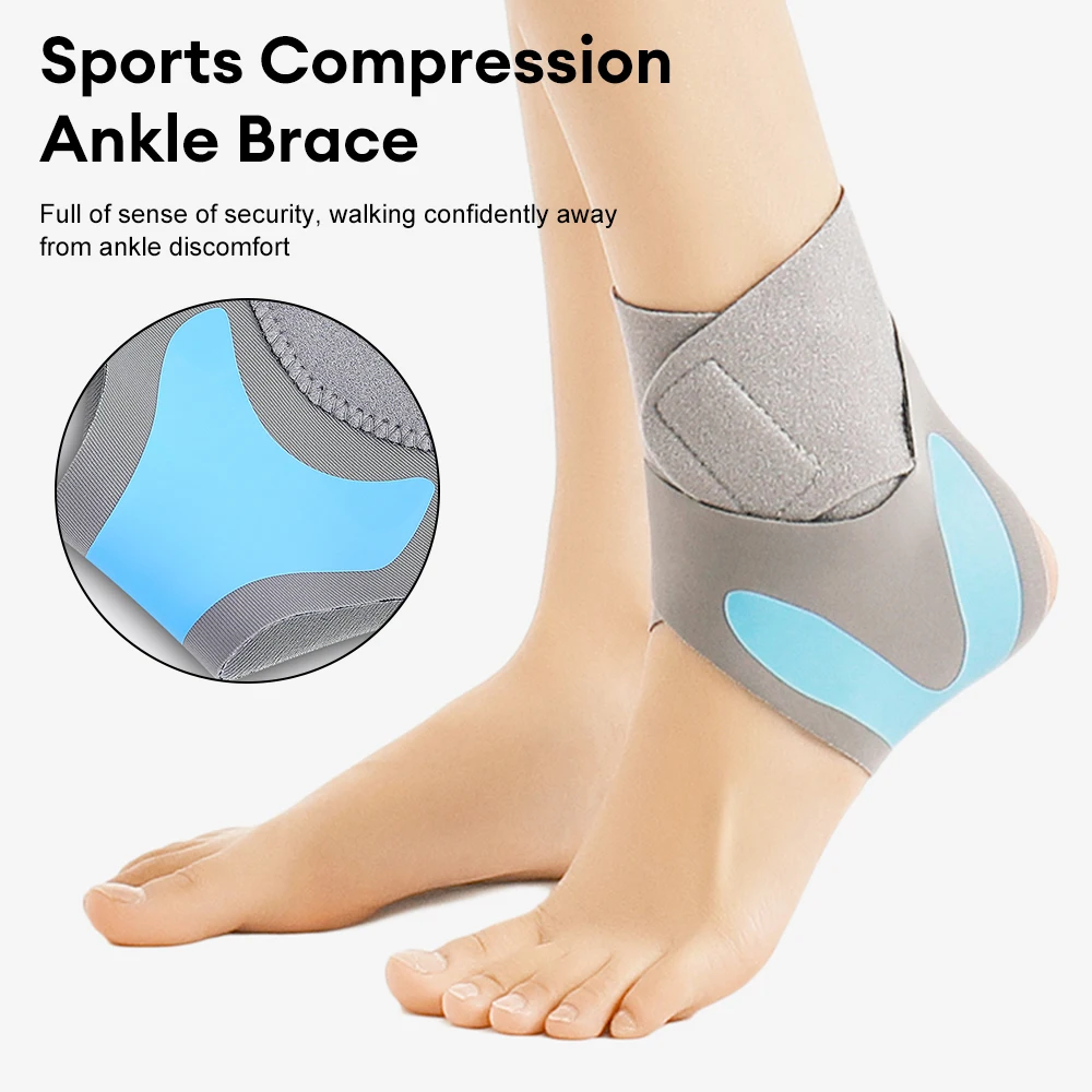 1pc Sports Ankle Support Compression Ankle Brace Protector Tendon Pain Relief Strap Foot Sprain Injury Wraps Running Basketball