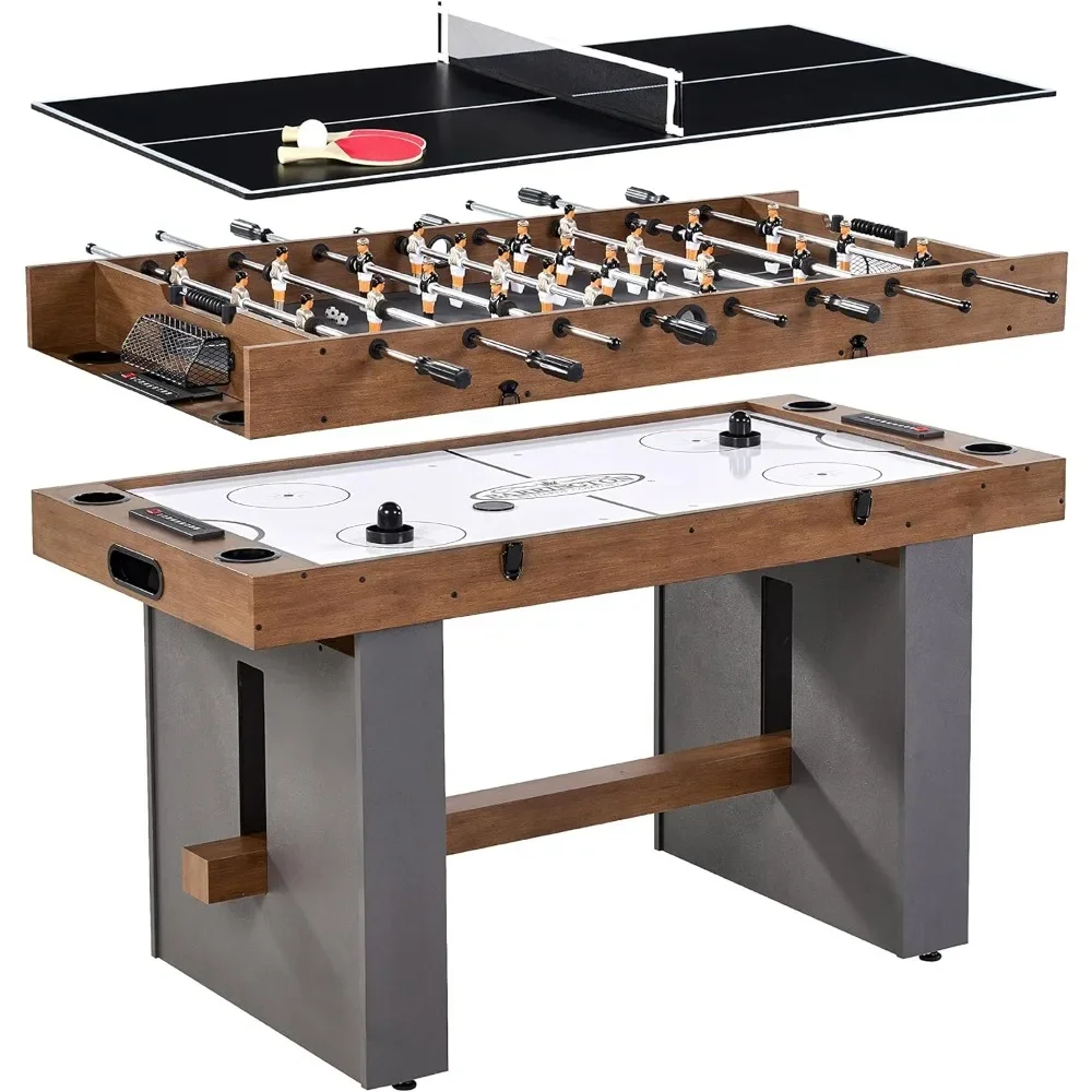 

3-in-1 Combination Game Table 54”, Foosball, Air-Powered Hockey and Table Tennis Combo Table, Multi Game Table Perfect