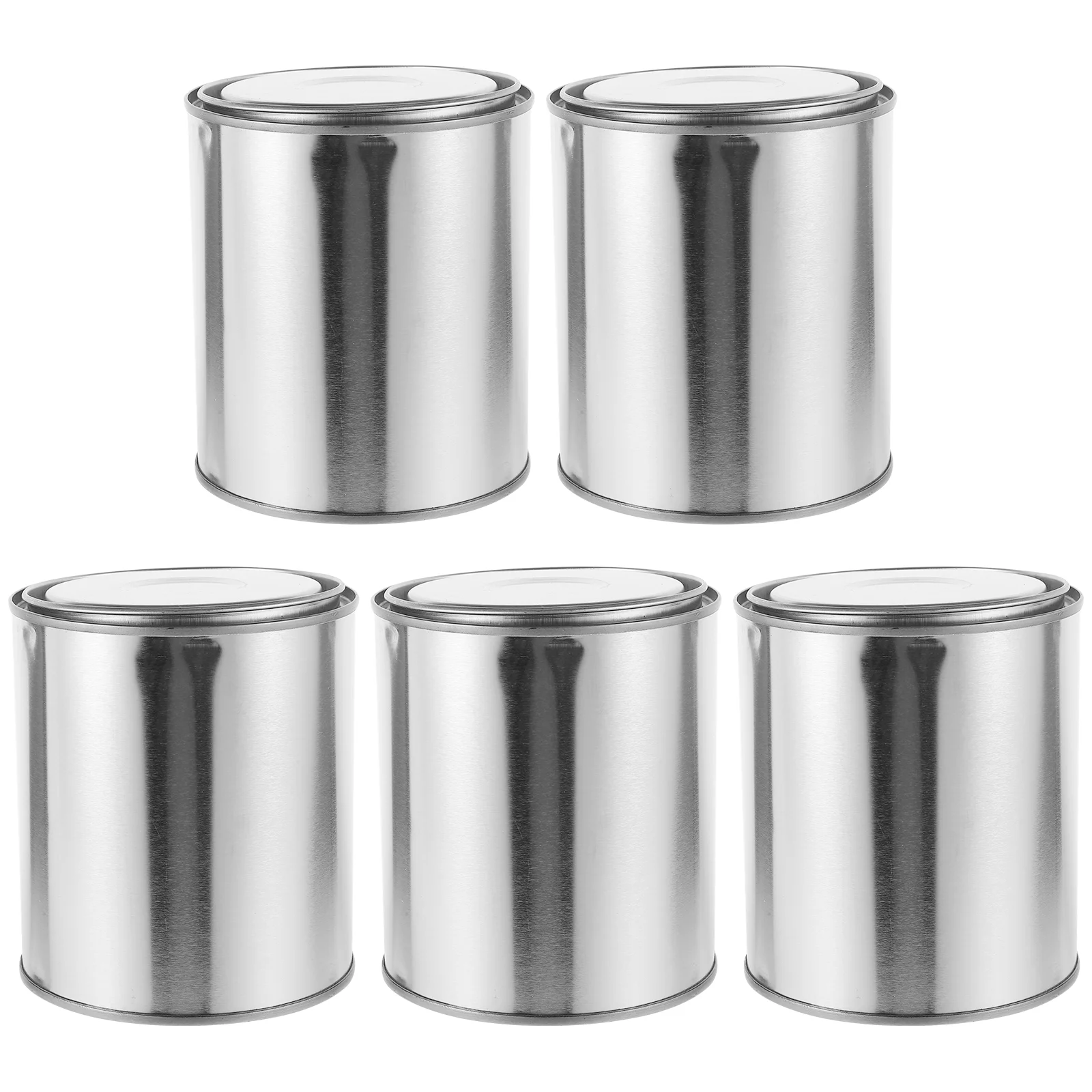 5 Pcs Experimental Sampling Bucket Asphalt Iron Sealed Paint Sample Retention Thickened Round Empty Can 5pcs (1l Iron) Cans