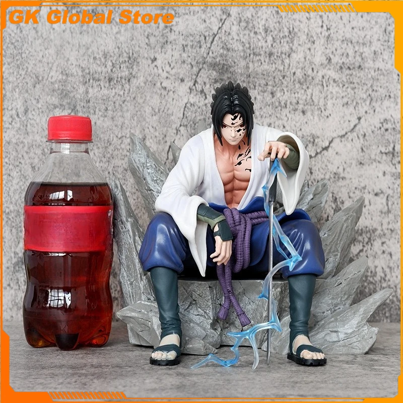 

18cm New NARUTO Anime Figure Uchiha Sasuke Peripheral PVC Model Sitting Posture Statue Desktop Ornaments Kids Birthday Gift Toys