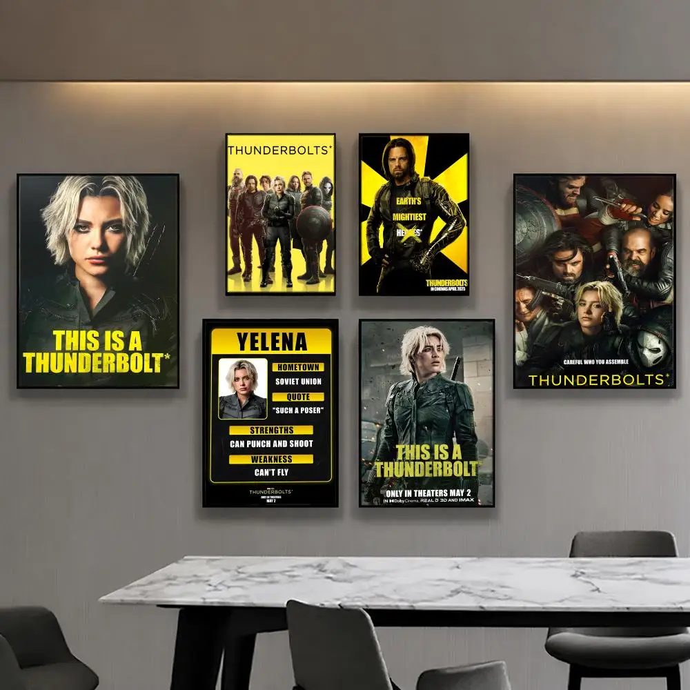 Movie Thunderbolts Poster Posters Anime Room Decor Decoration Movie Backpack Wall Interior Music Wall Art