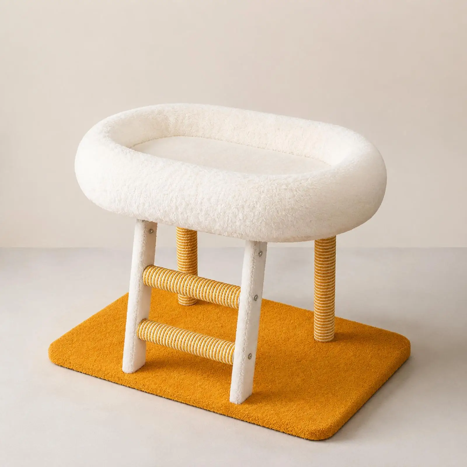 Cat Furniture Set with Elevated Lounger and Scratching Posts for Medium Cats Daily Playground