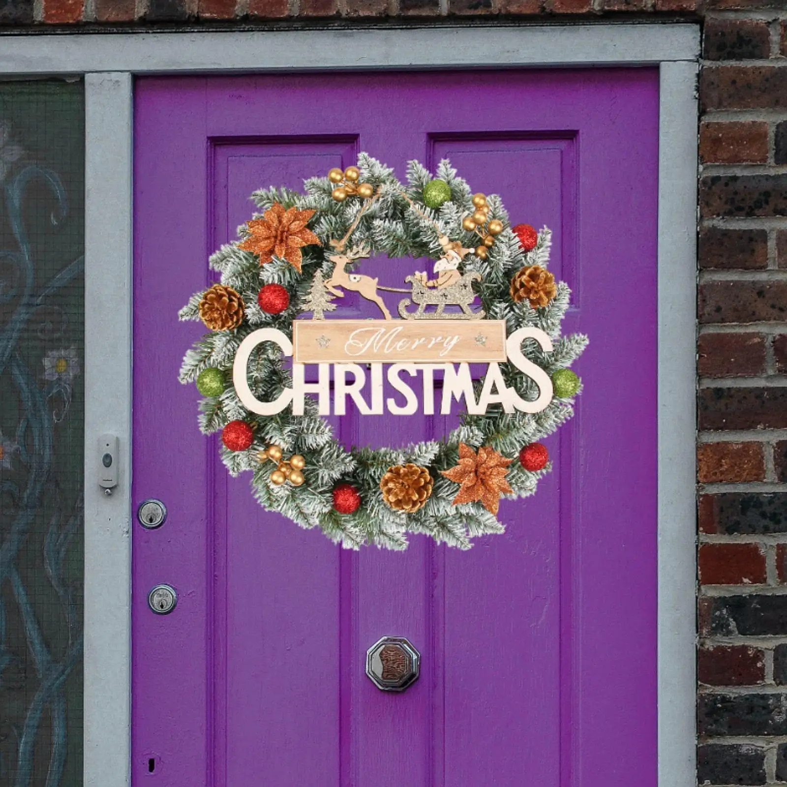 

Holiday Wreath Decorative Garland 19.69inch Door Wreath for Garden Thanksgiving