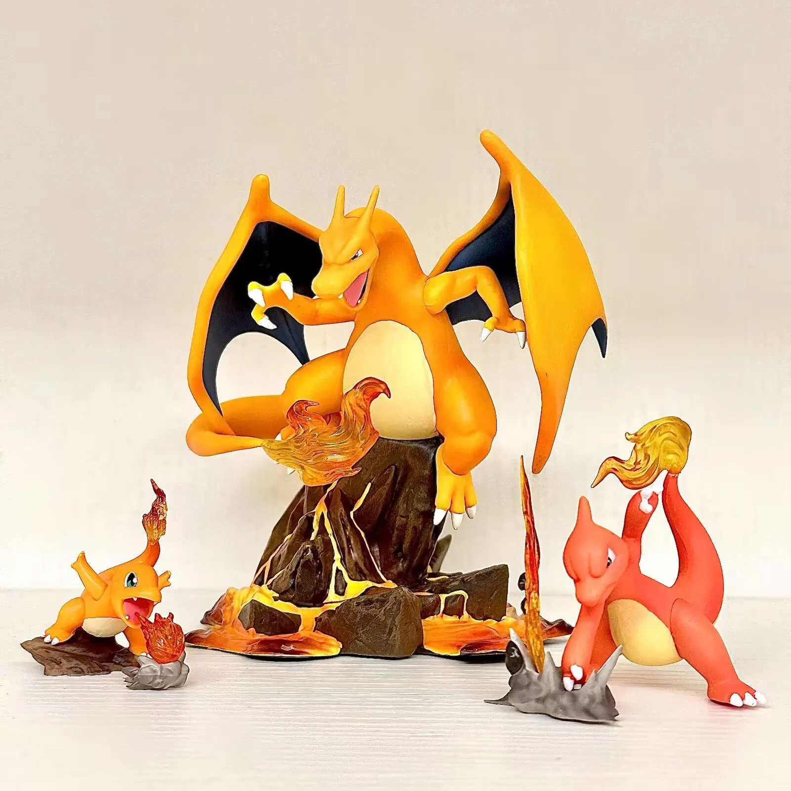 3Pcs/set Pokemon Charizard Charmander charmeleon figures doll model Ornaments home decorations children's toys Christm