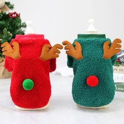 Christmas Dog Halloween Costumes Clothes Hoodies Cold Weather Winter Coat Reindeer Design Sweater for Small Dogs Cats