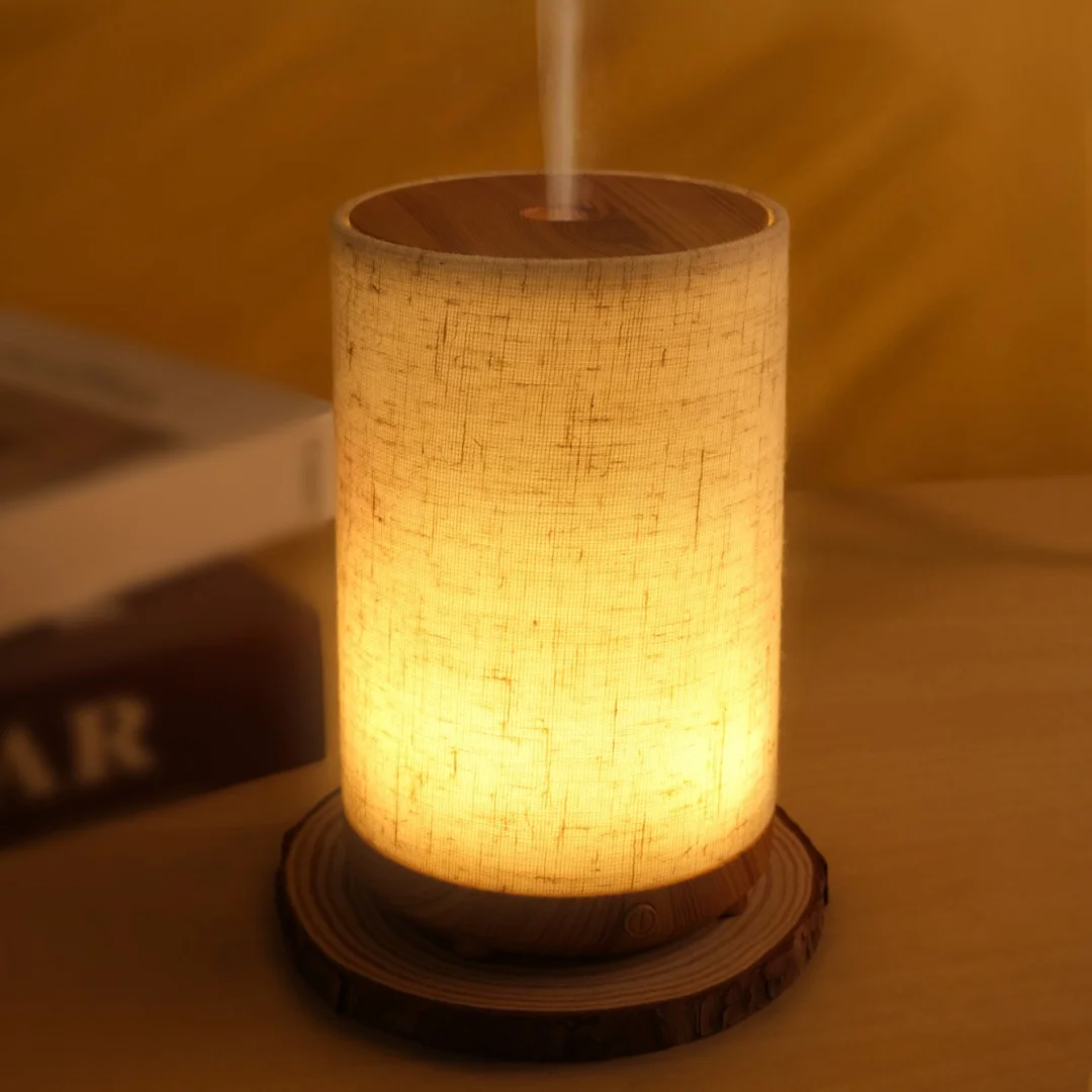 Warm Lighting Ultrasonic Aroma Diffuser Humidifier Cloth Cover for Quiet Sleeping 2005F