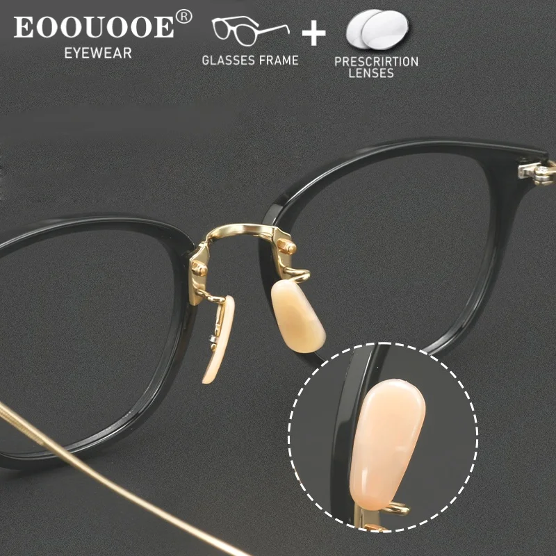 Good Quality Fashion Vintage Glasses Men Women Acetate Titanium Prescription Lenses Myopia Progressive Optical Eyeglasses