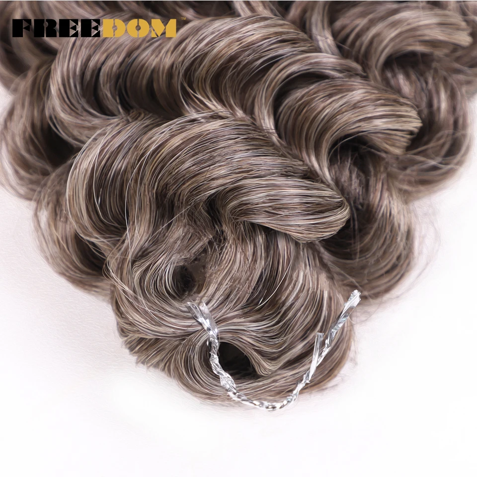 Libertà capelli ricci sintetici trecce all\'uncinetto torsione ondulata profonda capelli all\'uncinetto fibra ad alta temperatura Ombre intrecciare le