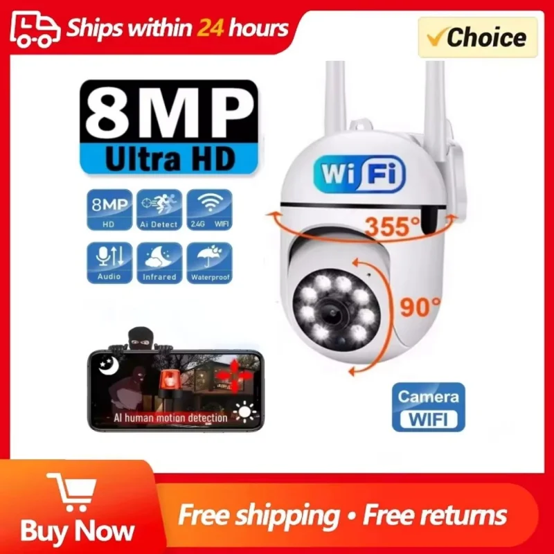 8MP 8MP Wifi IP Outdoor Wireless Security Surveillance PTZ Camera 4X Zoom Cameras AI Human Tracking Two-way Audio HD Night Color Cam - Aliexpress Deal