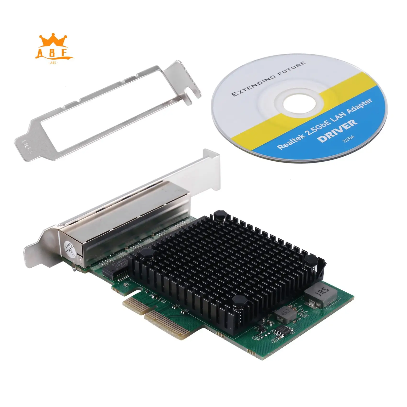 

A08E-PCIE X4 2.5G Gigabit Network Card RTL8125B 4 Port Ethernet Network Card Desktop Server Network Card