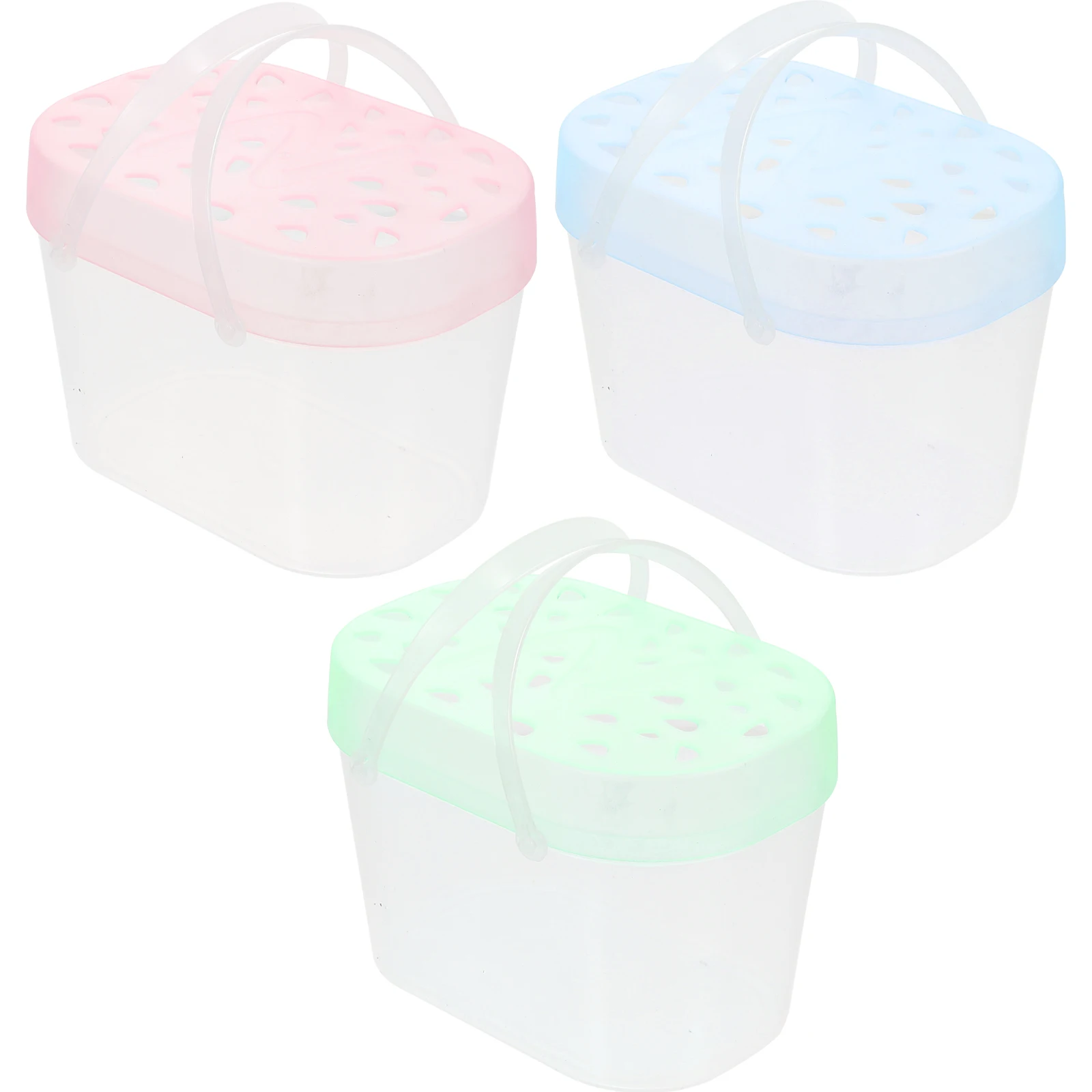

3pcs Pet Carrying Box Plastic Case for Hamster Travel Durable Breathable Portable Handle Small Animals Turtle Boxes Hamster