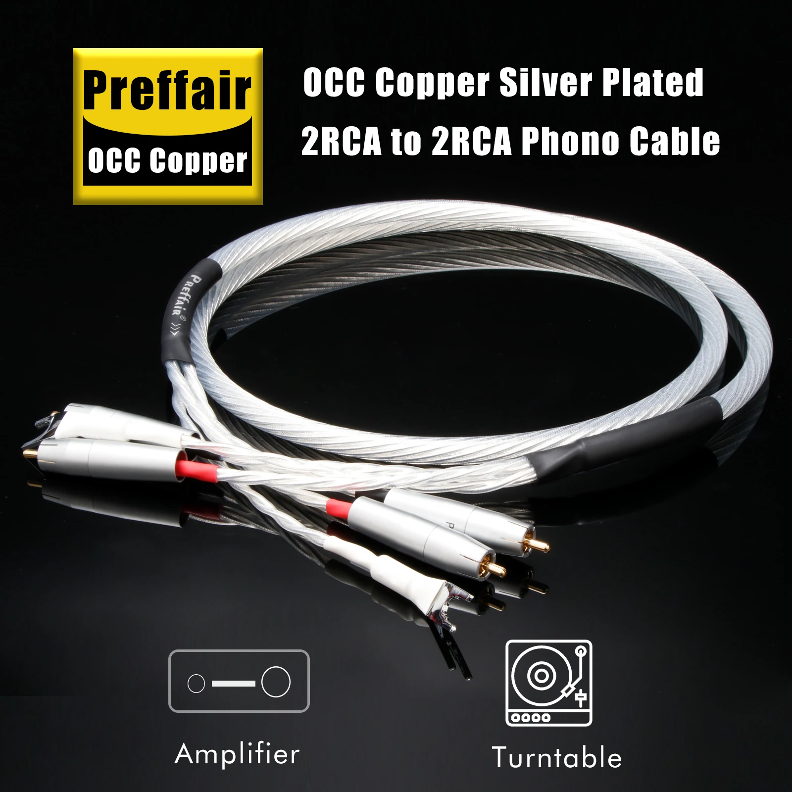 Hifi Audio Phono Tonearm RCA Cable Ground Wire Vinyl Signal RCA Cable LP Vinyl Chassis Record Player Amplifier
